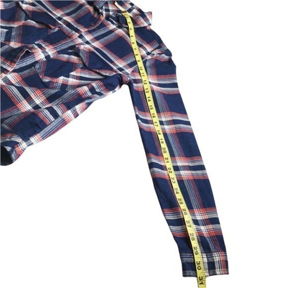 Zara Snap Front Flannel Shirt Plaid Pocketed High Low 100% Cotton Shacket XS - Picture 8 of 8
